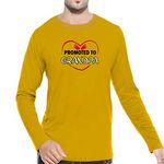 TVP Fashions Graphic Printed Men tshirt Promoted to Grandpa Cotton Printed Round Neck Full Sleeves Baby, Dad, Fatherhood Tees and tshirts (Yellow_XXX-Large)