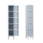 Yizosh Metal Locker with 5 Doors, Tall Steel Storage Lockers for Employees - 5 Tier Locker Storage Cabinets for School, Gym, Home, Office, Garage