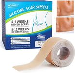 Silicone Scar Removal Sheets Lighten Scars Reusable Scar Removal Tape Improve C-Section Burns Surgical Keloid and Acne Away Scar Silicone Roll Strips Safety Mild And Non-irritating（1.6” x 120” ）