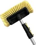 DocaPole 5-12' Soft Bristle Car Wash Brush & Extension Pole |11” Scrub Brush with 12 Foot Handle | Long-Reach Cleaning Brush and Deck Brush for Car, Truck, Boat, RV, House Siding, Floor, and More