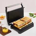 Borosil Meta Prime 700W Grill Sandwich Maker | Can Make 2 Sandwich At a Time | Power Indicators | Non Toxic & Non-Stick Coating Plates Opens to 105° | Automatic Temprature Control | 2 Year Warranty