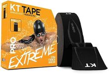 KT Tape PRO Extreme, Synthetic Jumbo Kinesiology Athletic Tape, 150 Count, 10” Precut Strips, Black