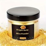 Golden Mica Powder, 3.5oz/100g - Premium Pearlescent Pigment for Epoxy Resin, DIY Crafts, Painting, Jewelry & Candle Making (Gold)
