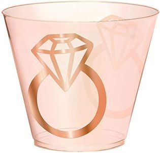 Amscan Blush Wedding Diamond Hot Stamped Plastic Tumbler 30 Pieces