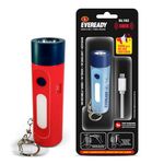 Eveready Siren DL102 Rechargeable Torch with 100 Decibels (dBA) Personal Safety Alarm - for Women, Kids & Elderly | 1W Torch, 1W Sidelight, Flasher, Keychain, USB Type B Fast Charging | Made in India