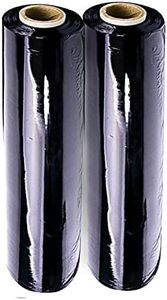 Pkge 400mm x 250m Shrink Wraps Heavy Duty Pallet Wrap Stretch Parcel Packing Cling Film for Moving Secure Packaging Shipping and Industrial (Black, Pack of 2)