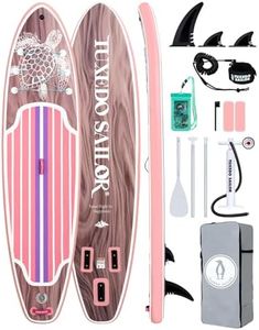 Tuxedo Sailor 11' Inflatable Stand Up Paddle Board with SUP Accessories, Anti-Slip EVA Deck and Large Fin, Paddle Boards for Adults & Youth of All Skill Levels