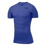TCA Men's HyperFusion Compression Base Layer Top Short Sleeve Under Shirt - Dazzling Blue, XL