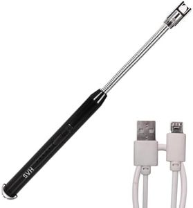 SVH Rechargeable Stainless Steel Electric Plasma Arc Lighter – USB Flameless Windproof Lighter with 360° Flexible Neck for Kitchen Use, BBQ Grilling, Candle Lighting, Gas Stoves, Fireworks