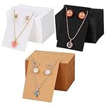 Belle Vous 360 Pack Necklace and Earring Display Cards - Kraft Paper Jewellery Holder Cards - Blank Tags/Cards for DIY Jewellery, Ear Studs, and Necklace Chains