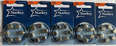 STARKEY hearing aid batteries, size 13, pack of 5 strips (30 cells)