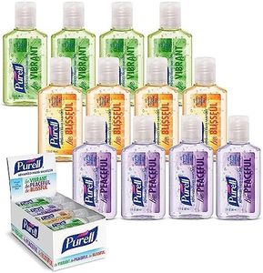 Purell Advanced Hand Sanitizer Gel Infused with Essential Oils, Scented Variety Pack, 1 fl oz Travel Size Flip Cap Bottles (Box of 12 Bottles)- 3901-24-CMRMETRY