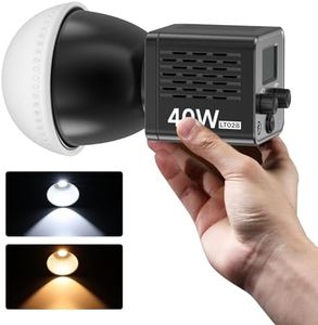 ULANZI LT028 40W Portable LED Video Light with Mini Tripod, Metal Mini Dual Color Temperature COB Continuous Output Lighting Handheld Spotlight 2500K-6500K, with 3400mAh Build-in Battery for Video