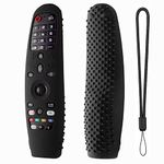 Dealfreez Silicone TV Remote Case Cover for LG TV Remote AN-MR19BA & AN-MR600 MR20 Magic Remote Case with Lanyard (B-Black) [Remote NOT Included]