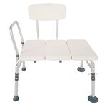 DIALDRCARE Tool-Free Assembly Portable Adjustable Bathtub Shower Chair with Arms (Transfer Bench)