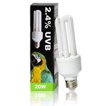 LUCKY HERP 2.4 UVB Bird Lamp, 20 W UVA UVB Bulb for Birds, Compact Fluorescent Lamp for All Types of Birds