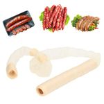 Oumefar Sausage Collagen Casings, 15mm Collagen Casings Good Toughness for Restaurant, DIY Pig Sausage Casing Tube for Flavorous Sausages Ham, Smoked Sausage, Hot Dog, Roast Sausage Maker