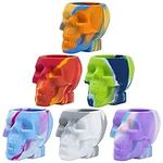 Shot Glasses Bulk Cool Shot Glasses Funny Tequila Cute Shot Glasses Skull Silicone Shot Glasses Unique Fun Shots for Party Shot Glasses Set of 6 Drinking Set for Men Women 1.69oz/50ml Tie-Dye Variety