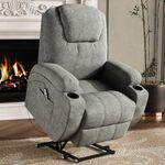 Devoko Power Lift Recliner Chair for Elderly,Lounge Sofa with Massage,Soft Classic Single Sofa,Standing Assistance with 3 Positions,4 Side Pockets,Cup Holders,Living Room,Gray