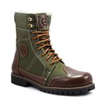 ASM Men's High Ankle Leather Bikers Boots for Trekking, Hiking, Driving with High Performance Rubber Sole Article - 702 (Brown, Numeric_11)