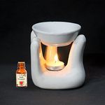 Brahmz Aroma Oil Burner Essential Oil Diffuser for diffusing Oil at Home and Office Hand Shape White Color Diffuser