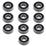 10pcs 608RS ABEC-11 Skateboard Bearings Deep Groove Ball Bearings Double Sealed Shielded 8x22x7mm Chrome Steel Black for Roller Skates Scooter Wheels 3D Printer