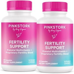 Pink Stork Fertility Supplements for Women - Prenatal Multivitamin with Ovulation, Conception, & Hormone Balance Support - 17 Vitamins & Inositol, Ashwagandha, & Vitex - 120 Capsules