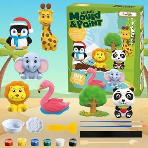 Toy Imagine DIY Animal Mould & Paint Creative Activity Set for Kids | Plaster Figurine Painting Craft Kit with Colours, Palette & Molds | Educational Art & Craft Gift for Boys & Girls 6–12 Years