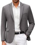 COOFANDY Mens Casual Blazer Slim Fit Suit Jacket Lightweight Knit Sport Coat Two Button Stretch Blazer Jacket, Dark Grey, X-Large