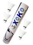 XOKO, Super Cork Feather Shuttlecocks, Pack of 10, White