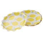 Amosfun 8pcs Party Paper Plates Disposable Hot Embossing Lemon Plates Tableware for Birthday Party Carnival Party, Paper, yellow, size 1