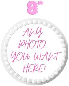 Custom Cake Topper Edible Personalized Image Your Own Cake Topper Birthday 8 inch Customize Round Circle