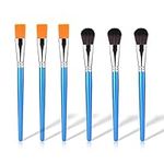 6pcs Mop Brush for Acrylic Painting, 1 Inch Oval Blending Paint Brushes for Acrylic Painting, Paint Brushes with Wooden Handle for Acrylic Paint, Watercolor, Face and Body Art Painting