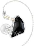 BASN Bmaster 2-Pin Triple Drivers in Ear Monitor Headphone with Two Detachable Cables Fit in Ear Suitable for Audio Engineer, Musician (Black)