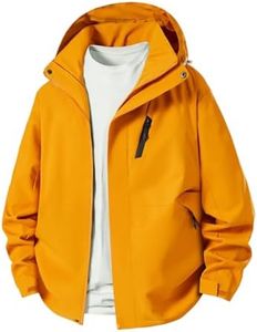 YAFINMO Unisex Waterproof Windproof Windbreaker Multipocket Zip Up Hooded Rain Jacket Hiking Cycling Travel Rain Coat Jacket
