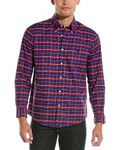 Brooks Brothers Men's Non-Iron Long Sleeve Button Down Sport Shirt, Red Multi Check, X-Large