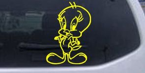 Rad Dezigns Yellow 7.5in X 5.4in - Tweety Bird Cartoons Car Window Wall Laptop Decal Sticker