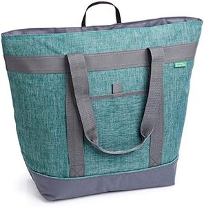 Jumbo Insulated Cooler Bag (Green) with HD Thermal Insulation - Premium, Collapsible Soft Cooler Makes a Perfect Insulated Grocery Bag, Food Delivery Bag for Travel or Beach