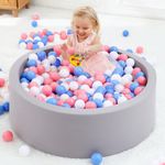 Foam Baby Ball Pit for Toddlers: Large Baby Ball Pit for Babies with Soft Memory Sponge, Indoor Outdoor Baby Playpen, Kids Play Ball Pool, Gift Toys for Infants Boys and Girls (Balls Not Included)