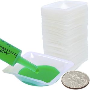 Weigh Boats Small - 125 Pack 7ml Plastic Disposable Trays for Scale, Square Weighing Dishes for Powder Weight, Crafts, Food Samples - Mini Pour Boat Tray, Anti-Static Lab Dish Container