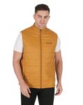 Caraba Men's Lightweight Quilted Sleeveless Bomber Jacket (Mustard, L)