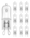 DoRight 10 Pack Frosted Wax Burner Bulbs 40W G9, Dimmable Plug in Wax Melt Burners Bulbs Warm White 2700K G9 Capsule Halogen Bulb AC220-240V for Electric Wax Melt Burners, Oven Bulbs, Candle Warmers