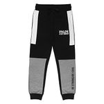 Alan Jones Clothing Boy's Colorblock Regular Joggers Track Pants (Black_15 Years-16 Years)