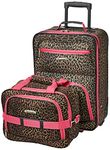 Rockland Fabric Set of 2 Pink Leopard Luggage Set (F102-PINKLEOPARD)