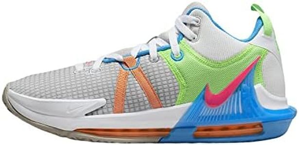 Nike Men's Lebron Witness 7 Basketball Shoe (Grey Fog/Cobblestone/Laser Blue/Hyper Pink, us_Footwear_Size_System, Adult, Men, Numeric, Medium, Numeric_10_Point_5)