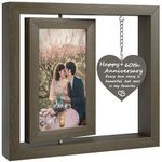 60th Wedding Anniversary Picture Frame Gifts Ideas for Him Her Couples, 60 Year Gift for Boyfriend Girlfriend Parents Husband Wife Men Women