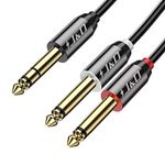 J&D 1/4 inch TRS Stereo Y Splitter Insert Cable, Gold Plated Copper Shell 6.35mm 1/4 inch TRS Male to Dual 6.35mm 1/4 inch TS Male Mono Breakout Cable, Audio Cord, 3 Feet