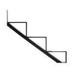 Pylex 13903 Steel Stair Riser 3 Steps Stringers, Black