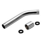 Lwuey Shower Head Extension Arm, Replacement Right Angle Arm Extender 8 Inches Long High Rise Handheld Pipe Chrome Plating Wall Mounted Stainless Steel Bathroom Accessory Standard 1/2" Connection