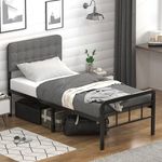 EMODA 16 Inch Twin XL Bed Frames with Headboard and Footboard